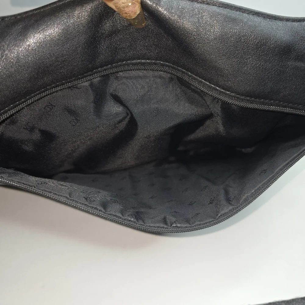 Good Condition Black Flap Kenneth Cole Leather Laptop Bag